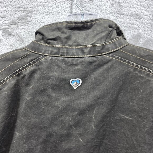 Kuhl Burr Jacket Mens XL Green Cotton Canvas Full Zip Outdoor Patina Dye Hiking - Picture 5 of 13